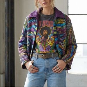 Vintage 90s crinkle Reversible Multicolor purple psychedelic dopamine Jacket